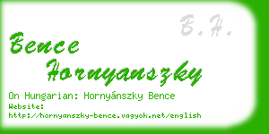 bence hornyanszky business card