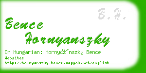 bence hornyanszky business card